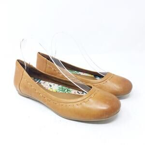 Cobb Hill Tan Havane Maiika Leather Round Toe Slip On Ballet Flats Size 8.5